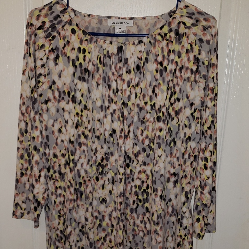 Liz Claiborne xl multi colored blouse gentle worn